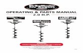 OPERATING & PARTS MANUAL 2.0 H.P. - People Pages: …people.uwec.edu/lonzard/research/pine_lake/2hp Auger Manual.pdf · 2 Horsepower 2000 OPERATING & PARTS MANUAL 2.0 H.P. StrikeMaster