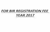 FOR BIR REGISTRATION FEE YEAR  · PDF filefor bir registration fee year 2017. all procedure ... all process to be done by exhibitors ... pnb- head office