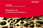 A-level Physics A Specification Specification for exams ...and+A+Level...GCE Physics A for exams from June 2014 ... free approach to GCE level Physics, ... of new ideas in physics