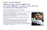 The Question: What are the effects of Laughter Yoga   are the effects of Laughter Yoga on stress ... laughter without jokes, ... Sri Pawan Kumari Sneha Shekar