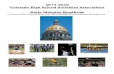 2017-2018 Colorado High School Activities … High School Activities Association State Statutes Handbook (A review of the Colorado State Laws affecting High School Activities Participation)