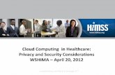 Cloud Computing in Healthcare: Privacy and Security ... · PDF fileLearning Objectives •Explore the current cloud computing landscape in healthcare •Discuss privacy and security