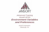 Advanced Training Ansoft HFSS Environment dl.  Training Ansoft HFSS...Advanced Training Ansoft HFSS Environment Variables and Preferences Ansoft Corporation Pittsburgh, PA