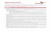PRESS RELEASE - ab-inbev. · PDF fileA strong revenue per hl performance in the quarter was partly offset by the difference between ... PRESS RELEASE Brussels ... Normalized earnings