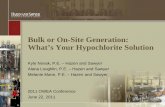 Bulk or On-Site Generation: What’s Your Hypochlorite · PDF fileBulk or On-Site Generation: What’s Your Hypochlorite Solution Kyle Novak, P.E. – Hazen and Sawyer Alana Loughlin,