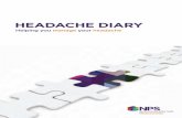 HeadacHe diary - NPS MedicineWise · PDF fileUse this headache diary to record your health professional’s ... Not all headaches are the same and different treatments work for different