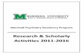 Marshall Psychiatry Residency Program Research & · PDF file · 2016-08-03Marshall Psychiatry Residency Program _____ Research ... “Serotonin Syndrome” Marshall University Department