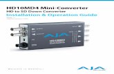 AJA HD10MD4 manual v1.1 - AJA Video Systems Mini-Converter v1.1 7 Installation Typically, installation consists of the following: Direct Control 1. Disconnect DC power from the converter.