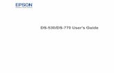 User's Guide - DS-530/DS-770 - Epson · PDF fileDS-530/DS-770 User's Guide ... (DS-770) cards printed side down and top edge first into the input tray horizontally, and slide them