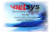 NV-500 User's Manual Ver A6 - Netsys - National Enhance ... users manual.pdf · NV-500 Industrial VDSL2 LAN extender USER’S MANUAL Ver. A6 10 2.5 Terminal Block and DIN-Rail mount
