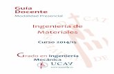 Ingeniería de Materiales - Universidad Católica de Ávila a de Materiales ... 5.3.3 Resistencia a la tracción 5.3.4 Ductilidad ... Examen parcial 0% Ejercicios formativos 40%