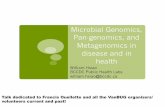 Microbial Genomics, Pan-genomics, and Metagenomics · PDF fileMicrobial Genomics, Pan-genomics, and Metagenomics in ... pollution clean up, and ... Taxon E. coli OTU 1 B. theta P.