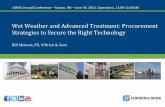 Wet Weather and Advanced Treatment: Procurement · PDF fileStrategies to Secure the Right Technology OWEA Annual Conference ... plus Annual or Seasonal nutrient removal allocations?