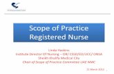 Scope of Practice Registered Nurse - UAE Nursing and ...uaenmc.gov.ae/Data/Conferences/March 2013/Conference/10 Linda... · Scope of Practice Registered Nurse 1 Linda Haskins ...