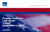 Program Audit Tool Leah Brown Trainer Department of · PDF fileProgram Audit Tool Leah Brown Trainer Department of Navy ... 11 PAT Responsibilities ... Program Audit Tool Department