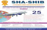 Silver Jubilee - shashibgroup.org Desiging Bhopal 2015.pdf · Diamond Scholar 20% Above 85% in SSAT 2015 ... Bank Details for Cash or NEFT / Net Banking : ... SHA-SHIB SCHOLARSHIP
