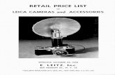 Leitz-NY Price List 10-1950 00 · PDF fileretail price list of leica cameras and accessories effective october 25, 1950 e. leitz 304 hudson st., exclusive trade of e. leitz, inc.,