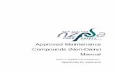 Approved Maintenance Compounds (Non-Dairy)  · PDF fileApproved Maintenance Compounds (Non-Dairy) Manual Part C: Additional Guidance - Specifically for Applicants