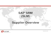 SAP SRM (SLM) Supplier Overview - Lear Corporationlear.com/user_area/extranet_files/lear-206-SAP SRM System Launch... · • The following applications will be maintained within SAP