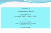 Secretarial Audit - ICSI Audit - Applicable... · Secretarial Audit Applicable laws ... The Payment of Wages Act, 1936 ... Display of the notice of abstract of the Act Payment of