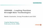 OSRAM – Leading Position through New Technologies · PDF fileSiemens Capital Market Days, February 23-24, 2006 Page 10 ... new applications through LED ... high-brightness LEDs,