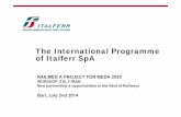 The International Programme of Italferr SpA · PDF file · 2014-07-16The International Programme of Italferr SpA RAILMED A PROJECT FOR MEDA 2020 ... 138 million Euro production value