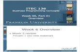 ITEC 136 - Franklin  whittakt/ITEC136/  iteration. ... ITEC 136 Business Programming Concepts Week 06, Part 02 4 Repetition. ... â€¢â€¢Need an additional control structure