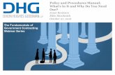 Policy and Procedures Manual Final - Dixon Hughes … contracting 1 @DHG_GovCon Policy and Procedures Manual: What’s In It and Why Do You Need One? Janet Borjeson Mike Mardesich