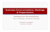 Business Communications, Meetings & Presentations · PDF fileBusiness Communications, Meetings & Presentations . ... (Design,(Characteris5cs,(Behaviors, ... Appearance$ Speech Wri>ng$