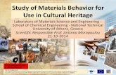 Study of Materials Behavior for Use in Cultural Heritage ITN-DCH Project 1st... · Study of Materials Behavior for Use in Cultural Heritage ... Strategic planning for the conservation