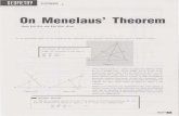 On Menelaus' Theorem - Singapore Mathematical Societysms.math.nus.edu.sg/smsmedley/Vol-23-2/On Menelaus... · On Menelaus' Theorem ... The converse of Menelaus' theorem is very useful
