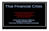 Thai Financial Crisis - willmann.comwillmann.com/~gerald/econ429/thai.pdf · Thai Financial Crisis ... dollar Thai Baht under fixed ER.ppt. The Causes of Thai ... •Financial institution