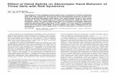 Effect of Hand Splints on Stereotypic Hand Behavior of ... · PDF fileEffect of Hand Splints on Stereotypic Hand Behavior of Three Girls with Rett Syndrome ... wring ­ ing, or clapping