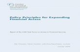 Policy Principles for Expanding Financial Access - · PDF fileCenter for Global Development Policy Principles for Expanding Financial Access Stijn Claessens, Patrick Honohan, and Liliana