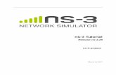ns-3 Tutorial - nsnam.org Tutorial, Release ns-3.26 This is the ns-3 Tutorial. Primary documentation for the ns-3 project is available in ﬁve forms: •ns-3 Doxygen: Documentation