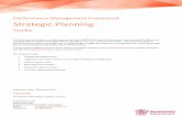 Performance Management Framework: Strategic Planning Toolkit · PDF filePerformance Management Framework . Strategic Planning . Toolkit . ... long term achievement of the ... • Presenting