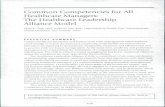 Common Competencies for All Healthcare healthca Competencies for...COMMON COMPETENCIES FOR ALL HEALTHCARE MANAGERS Peter Drucker (2002) has said that large healthcare institutions