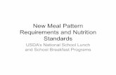New Meal Pattern Requirements and · PDF fileNew Meal Pattern Requirements and NutritionRequirements and Nutrition ... • Food Service Management Companies • Program Monitoring