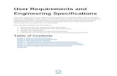 User Requirements and Engineering Specifications · PDF fileUser Requirements and Engineering Specifications ... User Requirements and Engineering Specifications ... of identifying