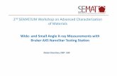 2nd SEMAT/UM Worksho p Advanced · PDF file2nd SEMAT/UM Worksho p on Advanced Characterization of Materials Wide‐and Small Angle X‐ray Measurements with Bruker AXS NanoStar Testing