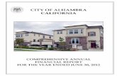 CITY OF ALHAMBRA   OF ALHAMBRA . CALIFORNIA . COMPREHENSIVE ANNUAL . ... Alhambra includes the 14 screen Alhambra Renaissance Cineplex with adjacent parking structure