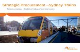 Strategic Procurement Sydney Trains - APCC Annual Conference - Mike_Blanchard... · • Downer EDI • Pacific National ... • Red Energy Assets & Materials Productivity Rail ...