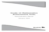 Grade 12 Mathematics Achievement Tests - · PDF fileQQ Grade 12 Mathematics Achievement Tests: ... iv Administration Manual ... 20% of each student’s final grade in Essential Mathematics.