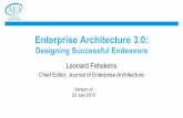 Enterprise Architecture 3.0 - c.ymcdn.comc.ymcdn.com/sites/ · PDF fileenterprise architecture, they all seem to be variations on a single theme: Facilitating the success of an enterprise