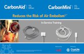 Reduces the Risk of Air Embolism - · PDF fileOpen-ended tubing is inadequate due to “high outflow velocities” and “the air turbulence the jet ... outflow velocities . The curve