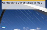 Configuring Substitution in MSS - · PDF fileOpen Substitution single role ‘SAP_MANAGER_MSS_SUB ST_SR_NWBC’ and click on ... Refer to the standard BAdI Implementation ‘HRMSS_SUBSTITUTION_BADI_MAIL’