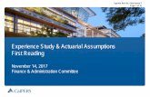 Experience Study & Actuarial Assumptions First … Study & Actuarial Assumptions First Reading ... wage inflation, ... Experience Study & Actuarial Assumptions - First Reading Agenda