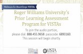 Roger Williams University’s Prior Learning … Williams University’s Prior Learning Assessment Program for VISTAs To join the audio portion, please dial: 888.455.9658 passcode: