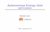 Autonomous Energy Grid Optimization - nrel.gov · PDF fileSteven Low NREL, September 2017 . Risk: ... Caltech research: distributed control of networked DERs • Foundational theory,