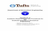 Department of Biomedical Engineeringengineering.tufts.edu/...GraduateHandbook_Jan2017.pdf · Department of Biomedical Engineering Handbook of Academic Requirements and Procedures